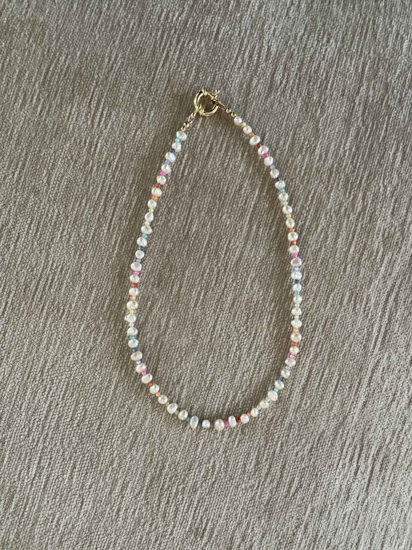 Small Pearl Rainbow Necklace